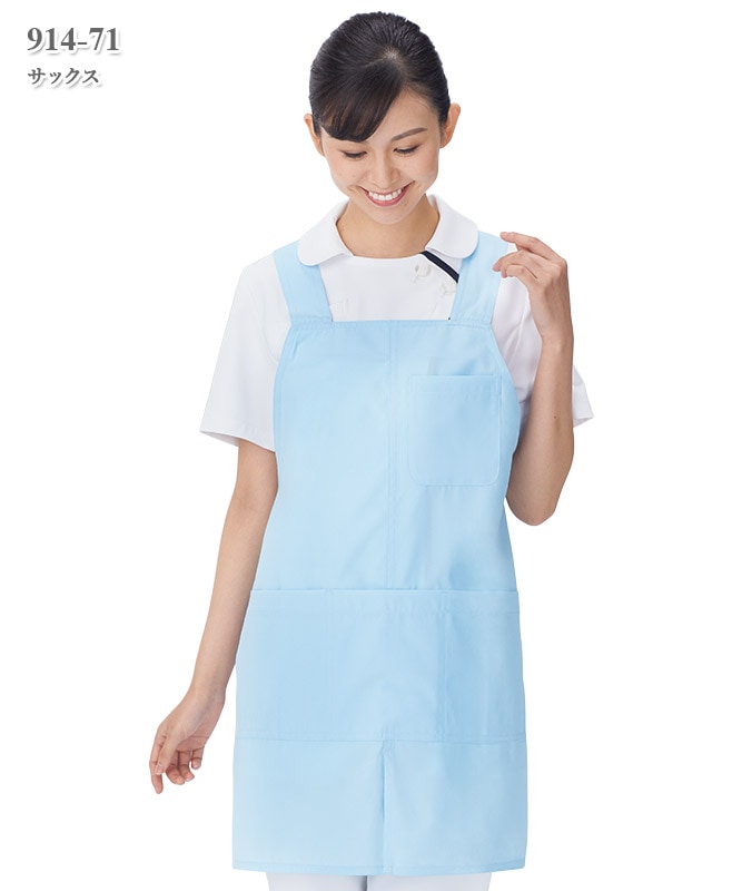 シーティーワイエプロン[KAZEN製品] 914(□加工内容 [ネーム刺繍] 右胸