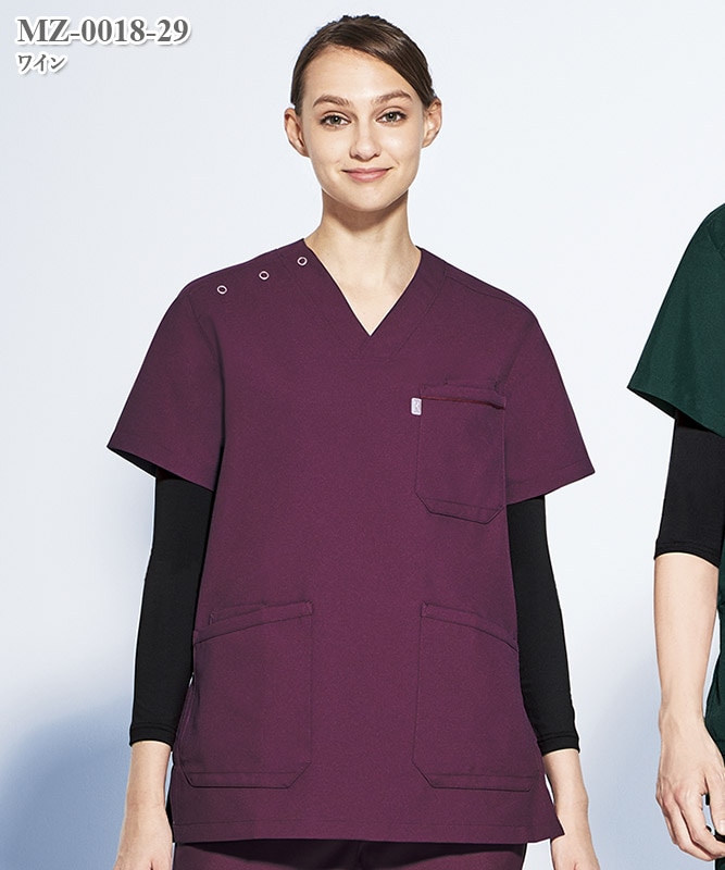 ミズノ男女兼用スクラブ半袖[チトセ製品] MZ-0018(□加工内容 [ネーム