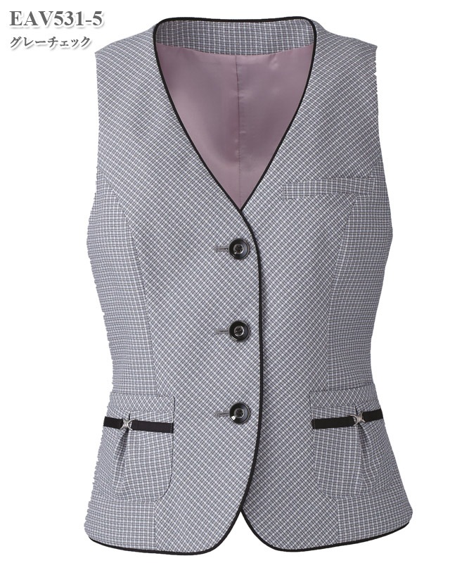 Ths 白衣通販 ベストグラフツイードチェック 女性用 カーシーカシマ製品 Eav531