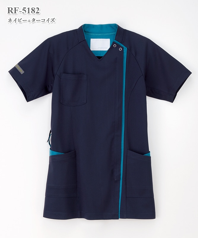 【fr2golf】ネイビー・ペイズリー・ウェア・レディース・3点セット 女子スクラブ半袖[ナガイレーベン製品] RF-5182｜THS-白衣通販・販売