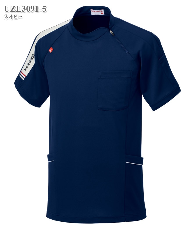 le coq sportif ルコック ハーフジップシャツ 半袖 メンズ エコ