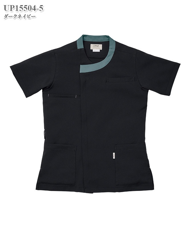 スクランプシャス☆半袖 男女兼用スクラブジャケット半袖[KAZEN製品] KZN715｜THS-白衣通販・販売