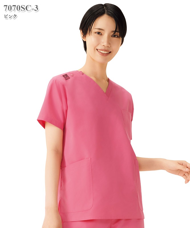 男女兼用スクラブ半袖[フォーク製品] 7070SC｜THS-白衣通販・販売