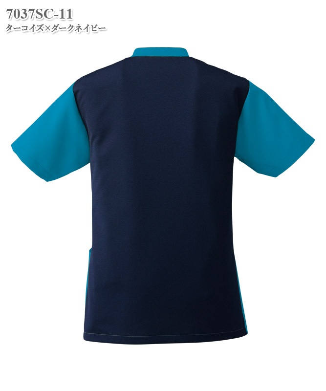 男女兼用ジップアップスクラブ半袖[フォーク製品] 7037SC｜THS-白衣