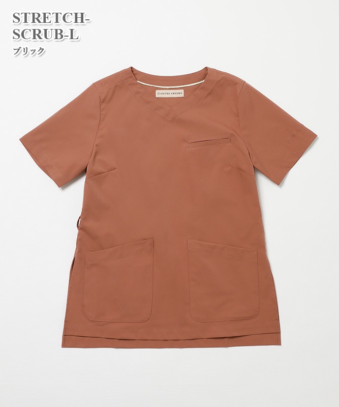 【美品】UNITED ARROWS スクラブ セットアップ ☆＜UNITED ARROWS＞ウィメンズストレッチスクラブ トップ: 白衣