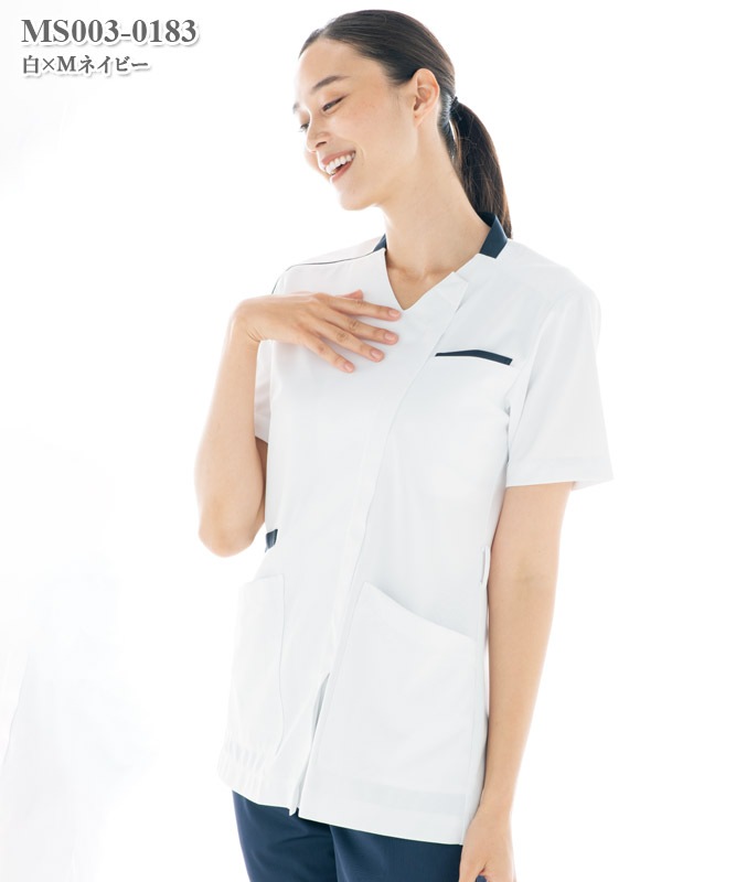 ST様 ホワイト 2点男女兼用 男女兼用スクラブ半袖[住商モンブラン製品] MS003-0183～8391｜THS