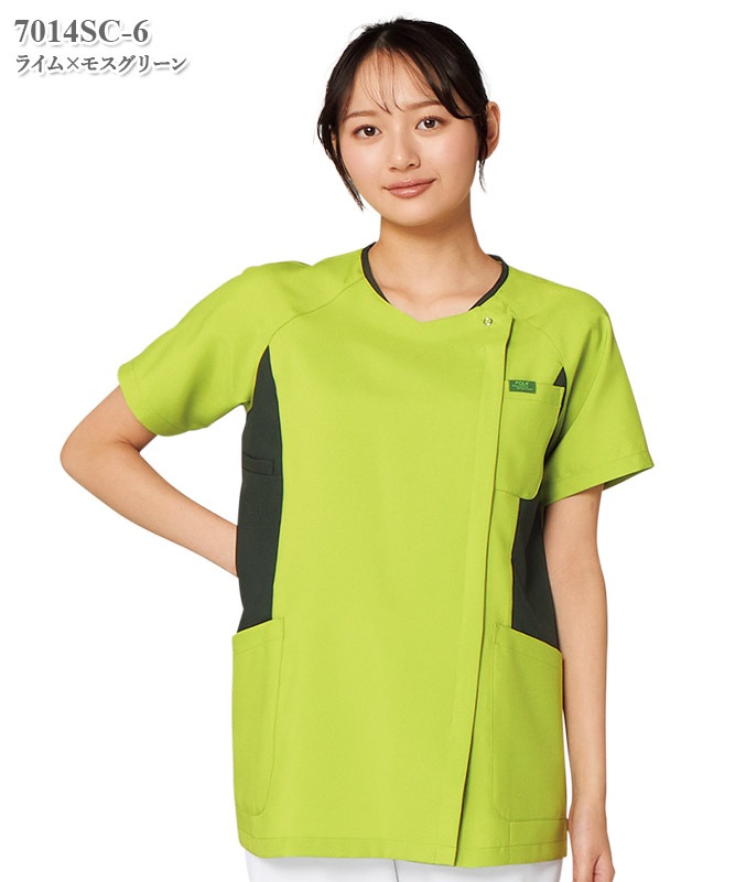 女子ジップスクラブ半袖[フォーク製品] 7014SC｜THS-白衣通販・販売