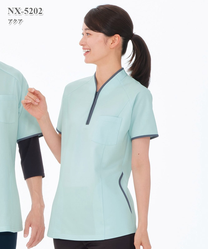 ヘルスヘルパー男女兼用ニットシャツ半袖[ナガイレーベン製品] NX-5202