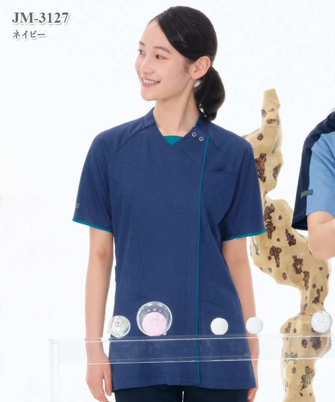 男女兼用ニットシャツ半袖[ナガイレーベン製品] JM-3127｜THS-白衣通販