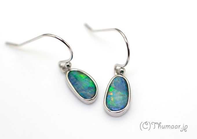ボルダーオパールピアス（シルバー）2｜パワーストーンの通販サイト
