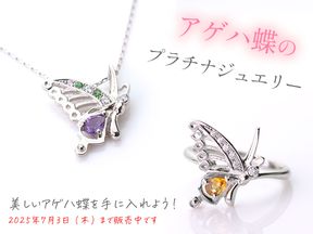 幸運を知らせるアゲハ蝶のプラチナジュエリー｜パワーストーンの通販