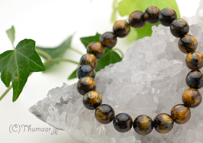 ブルーピーターサイト 9.5mm 天然石 ブレスレット（南アフリカ産ブルー  