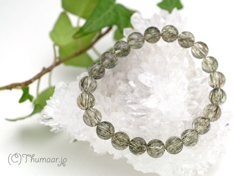 緑色のインクルージョン入り水晶のブレスレット｜パワーストーンの通販