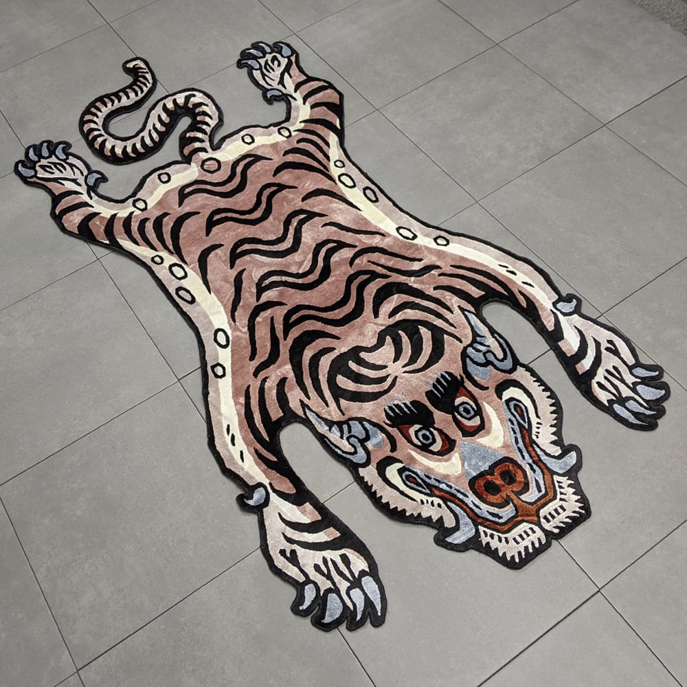 Tibetan Tiger Rug (Lサイズ シルク ココアブラウン 041