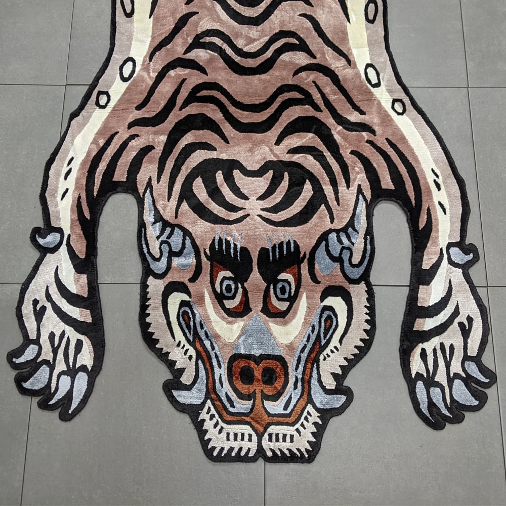 Tibetan Tiger Rug (Lサイズ シルク ココアブラウン 041