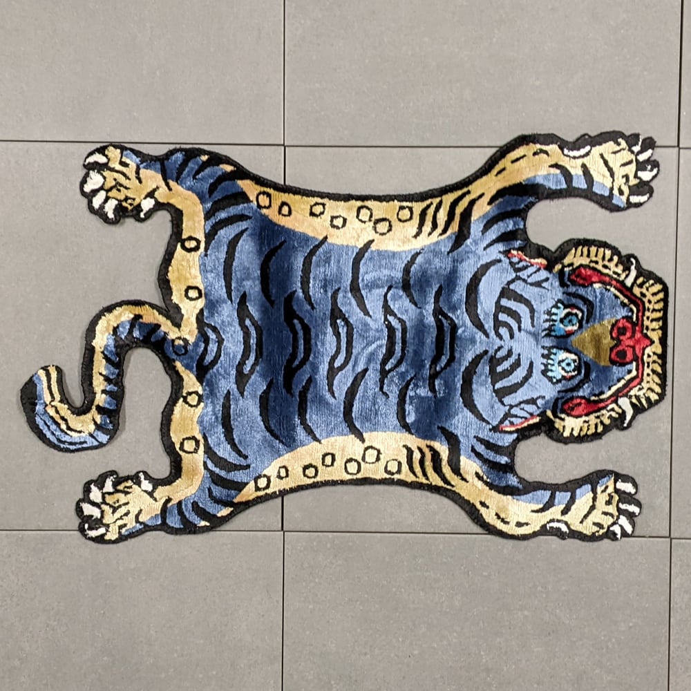 Tibetan Tiger Rug (XSサイズ シルク ロイヤルブルー 035
