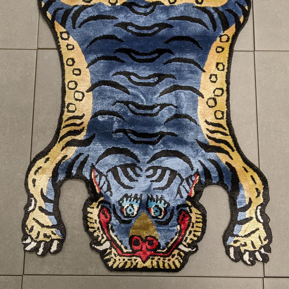 Tibetan Tiger Rug (XSサイズ シルク ロイヤルブルー 035