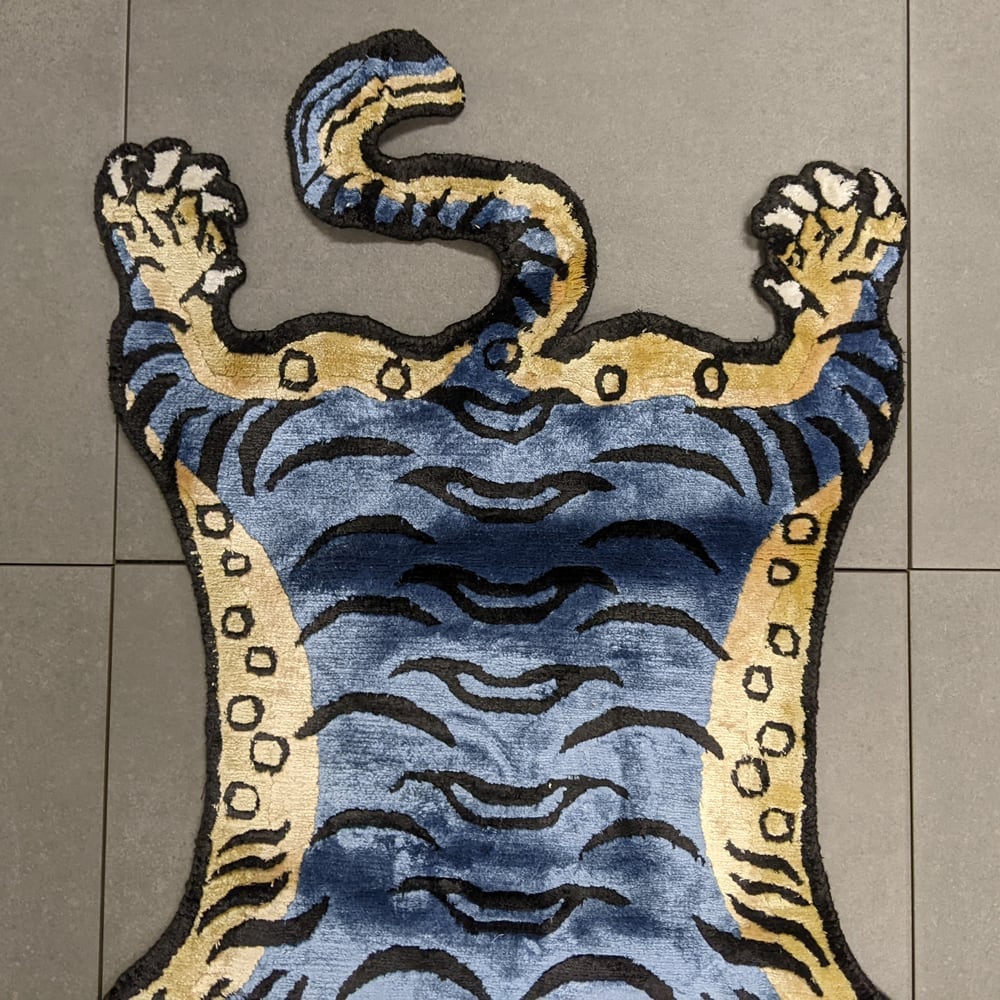 Tibetan Tiger Rug (XSサイズ シルク ロイヤルブルー 035