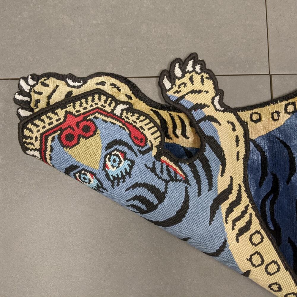 Tibetan Tiger Rug (XSサイズ シルク ロイヤルブルー 035