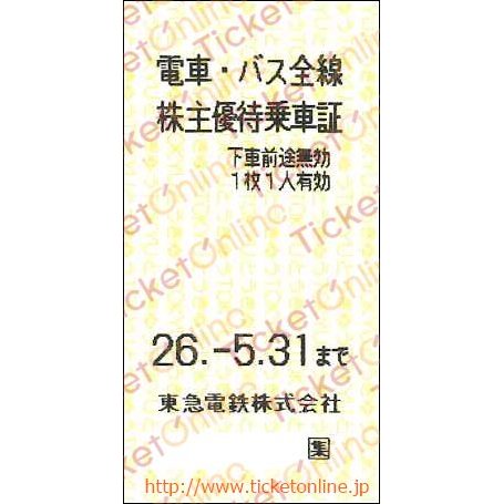 東京急行電鉄　株主優待乗車証「乗車券（切符）」1枚　～26年5月
