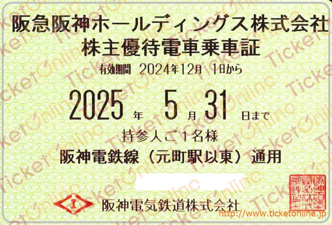 阪神電鉄】株主優待乗車証「電車全線」 