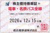 名古屋鉄道　株主ご優待乗車証（定期）電車バス　1枚　～26年12月15日