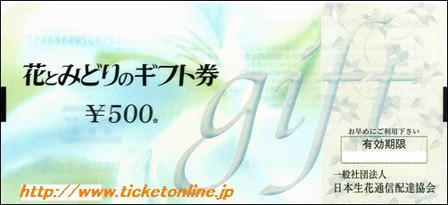 花とみどりのギフト券（500円券）1枚　～29年12月