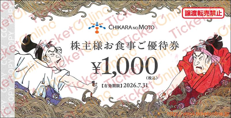 力の源お食事ご優待券（1000円） 1枚　～26年7月　