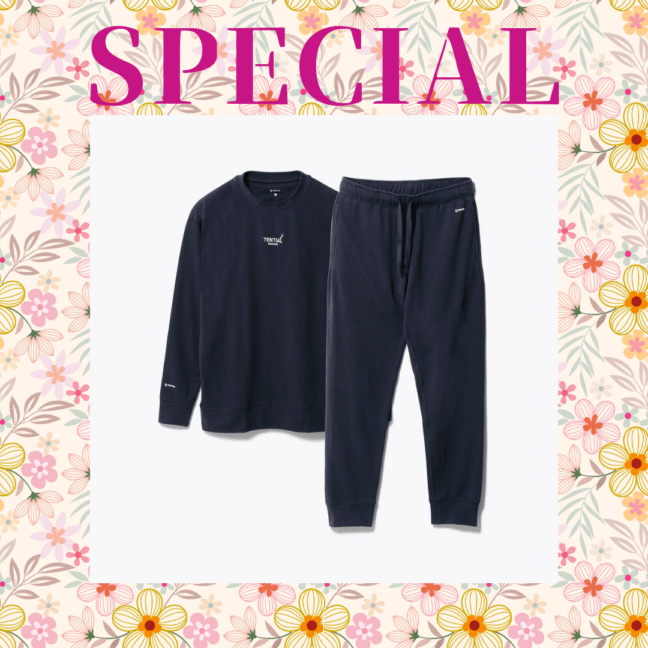 ※【011】＜TENTIAL＞BAKUNE 上下セット（スウェットシャツ・スウェットパンツ）　ネイビー　Sサイズ