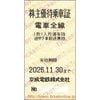 京成電鉄　株主優待乗車証「乗車券（切符）」1枚　～26年11月