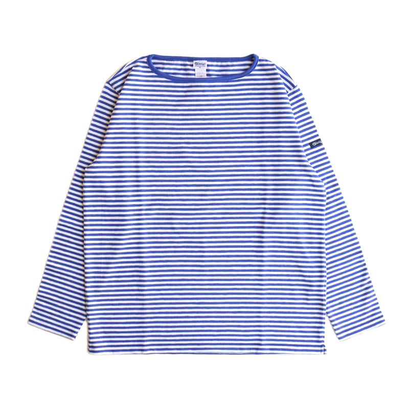 te001bd3 HDCS MICRO BORDER BASQUE SHIRT ROYAL BLUE × WHITE