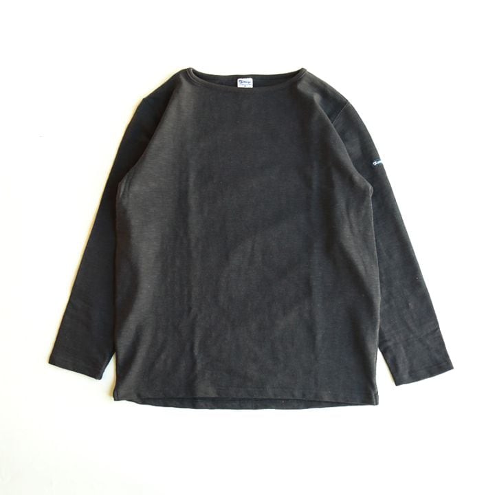 te001 HDCS BOATNECK BASQUE SHIRT FADE BLACK