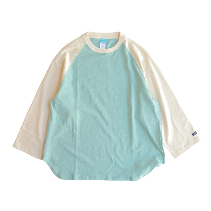 te001LT-CR34 HDCS LIGHT RAGLAN 3/4 CREW-T ANTIQUE GREY × NATURAL