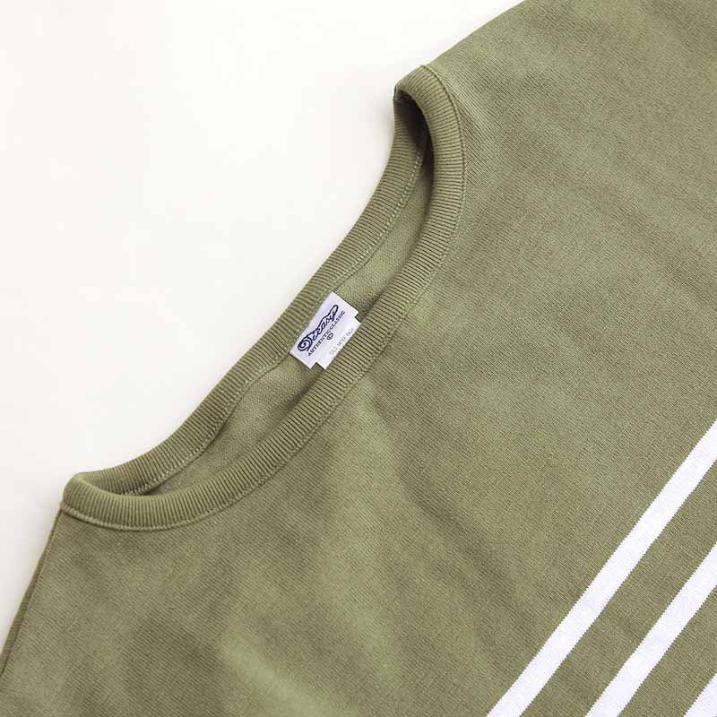 te001ss-bdbg-K2 HDCS BIG KATANUKI BOATNECK-T TEA GREEN × WHITE