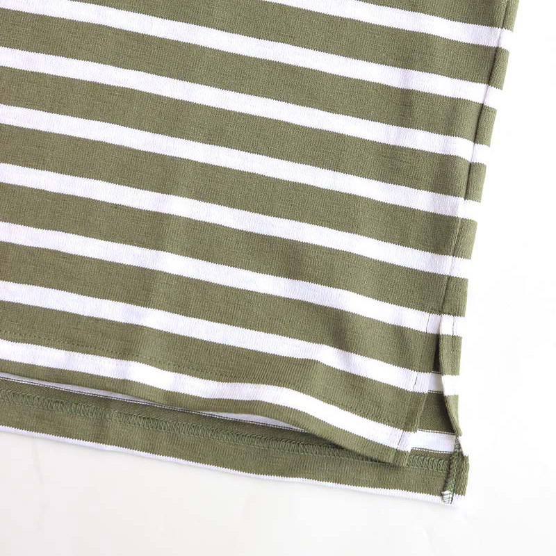 te001ss-bdbg-K2 HDCS BIG KATANUKI BOATNECK-T TEA GREEN × WHITE