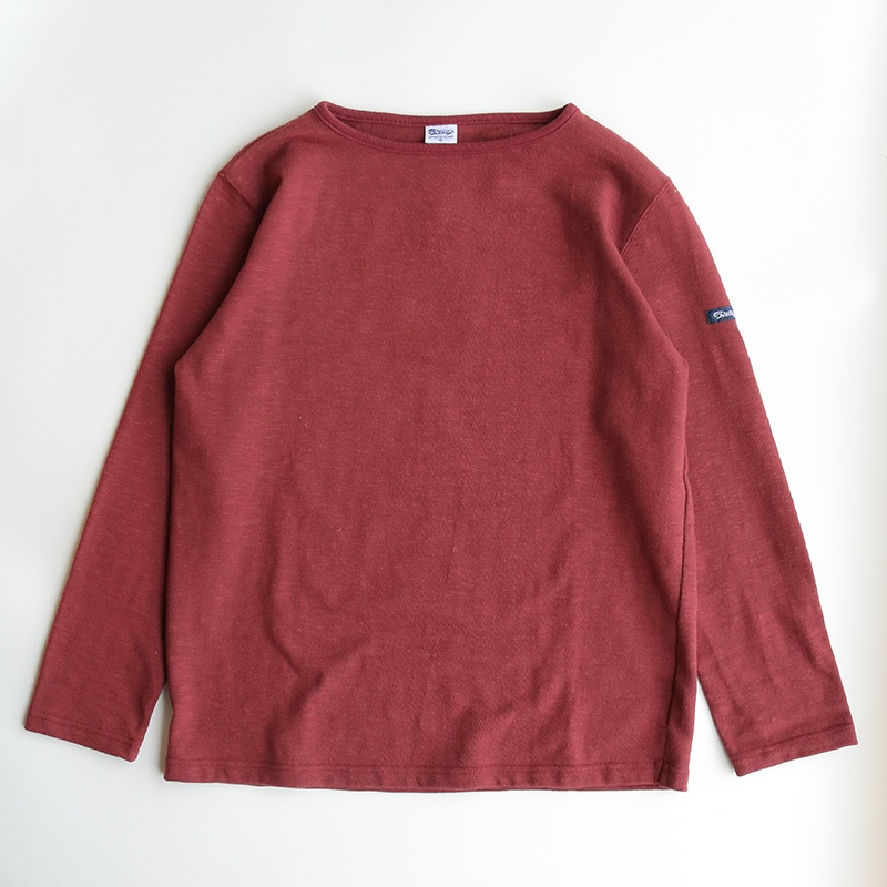 te001 HDCS BOATNECK BASQUE SHIRT BURGUNDY