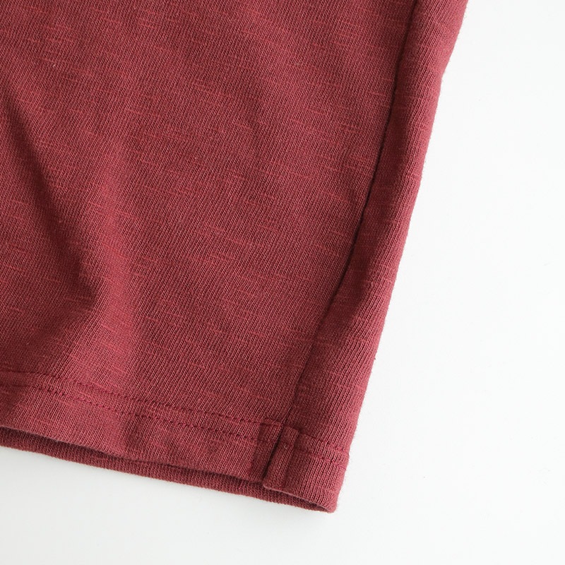 te001 HDCS BOATNECK BASQUE SHIRT BURGUNDY