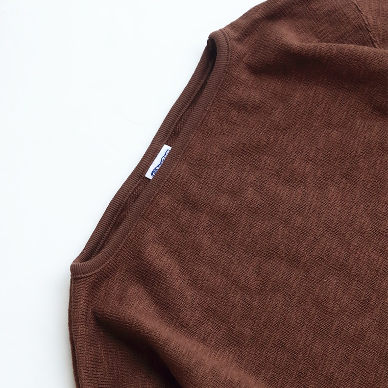 te002 TIEASY ORIGINAL BOATNECK SHIRT DK BROWN