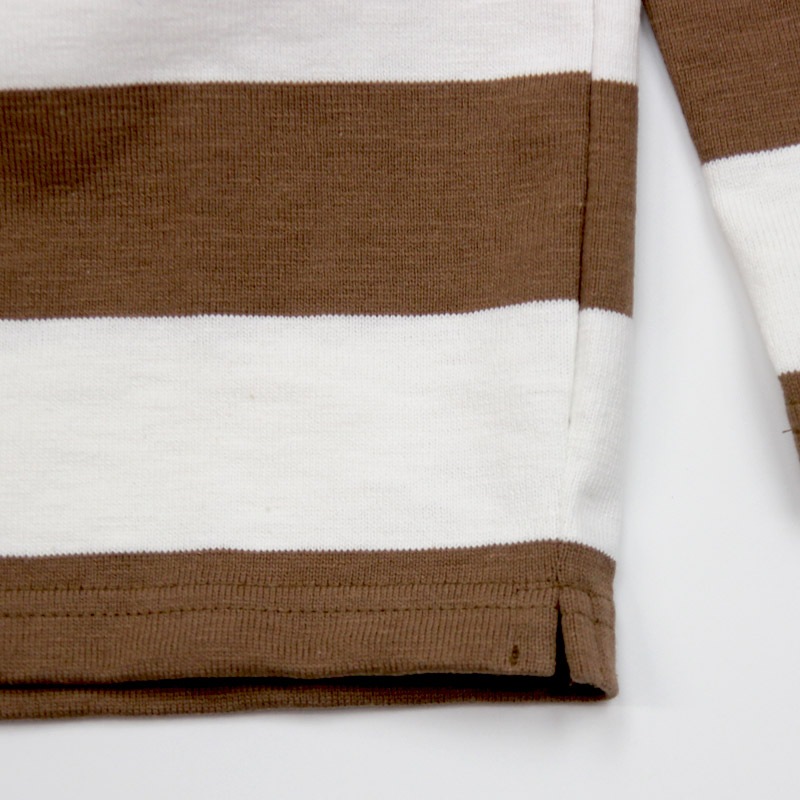 te001bd-w HDCS BOATNECK WIDE BORDER BASQUE SHIRT WHITE KIGARACHA