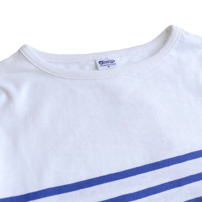 te001bdk-bg2 HDCS KATANUKI BIG BOAT NECK WHITE x ROYAL BLUE