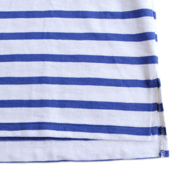 te001bdk-bg2 HDCS KATANUKI BIG BOAT NECK WHITE x ROYAL BLUE