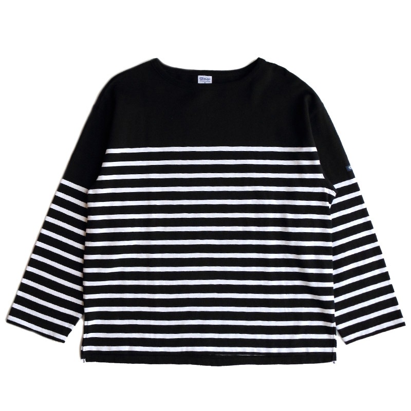 te001bdk-bg2 HDCS KATANUKI BIG BOAT NECK BLACK × WHITE