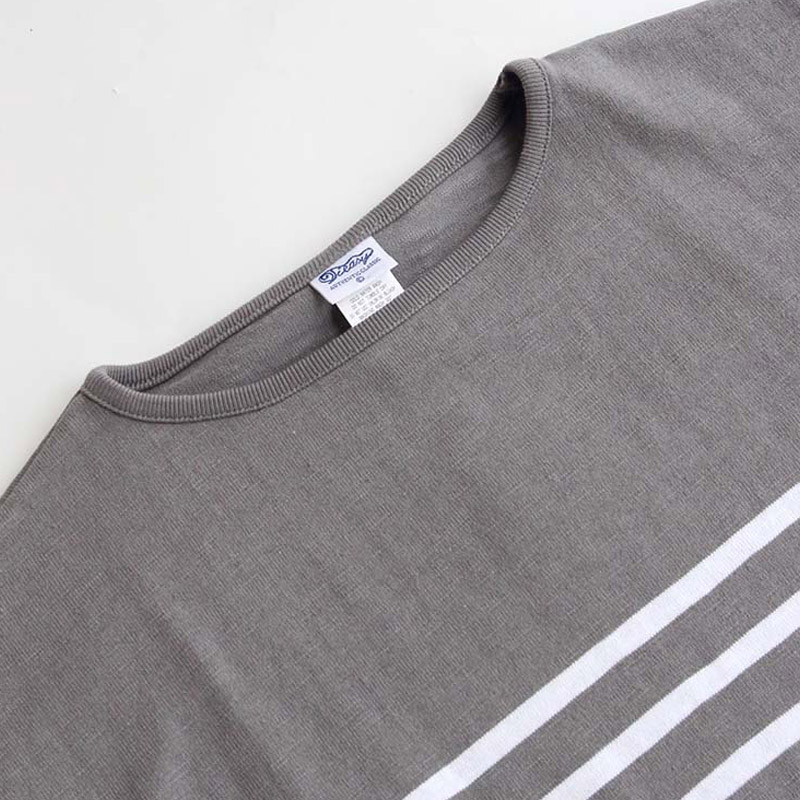 te001ss-bdbg-K HDCS BIG KATANUKI BOATNECK T DEAN GREY × WHITE