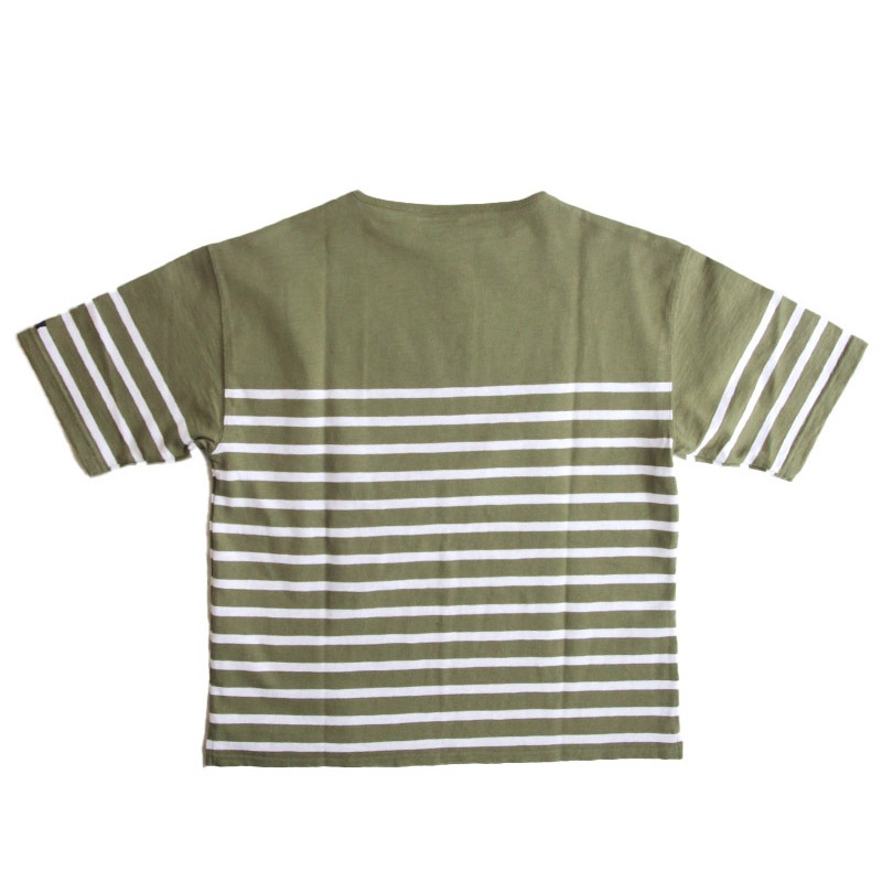 te001ss-bdbg-K HDCS BIG KATANUKI BOATNECK T TEA GREEN × WHITE