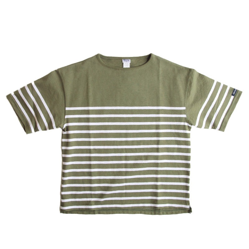 te001ss-bdbg-K HDCS BIG KATANUKI BOATNECK T TEA GREEN × WHITE