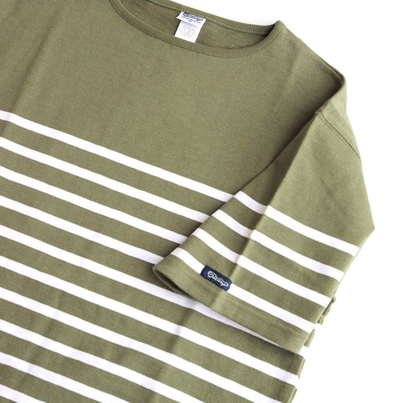 te001ss-bdbg-K HDCS BIG KATANUKI BOATNECK T TEA GREEN × WHITE