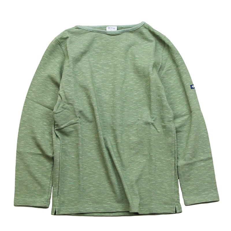 ティージーオーセンティッククラシック Tieasy Authentic Classic te001 HDCS BOATNECK BASQUE SHIRT TEA GREEN