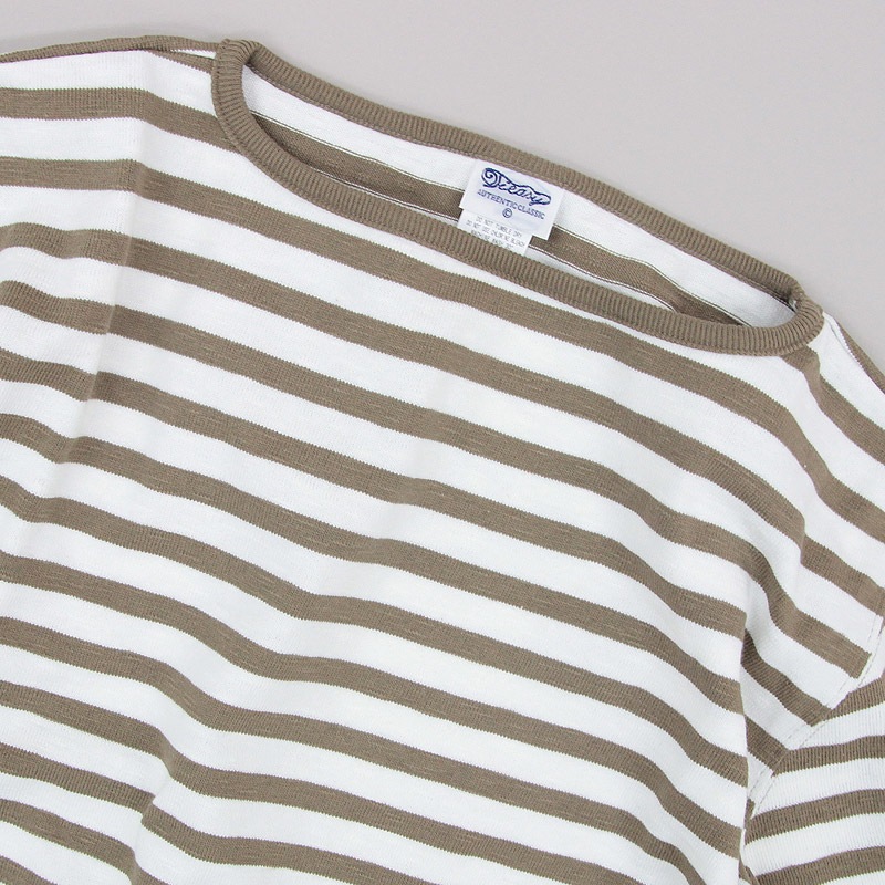 te001bd HDCS BOATNECK BORDER BASQUE SHIRT WHITE MOCA