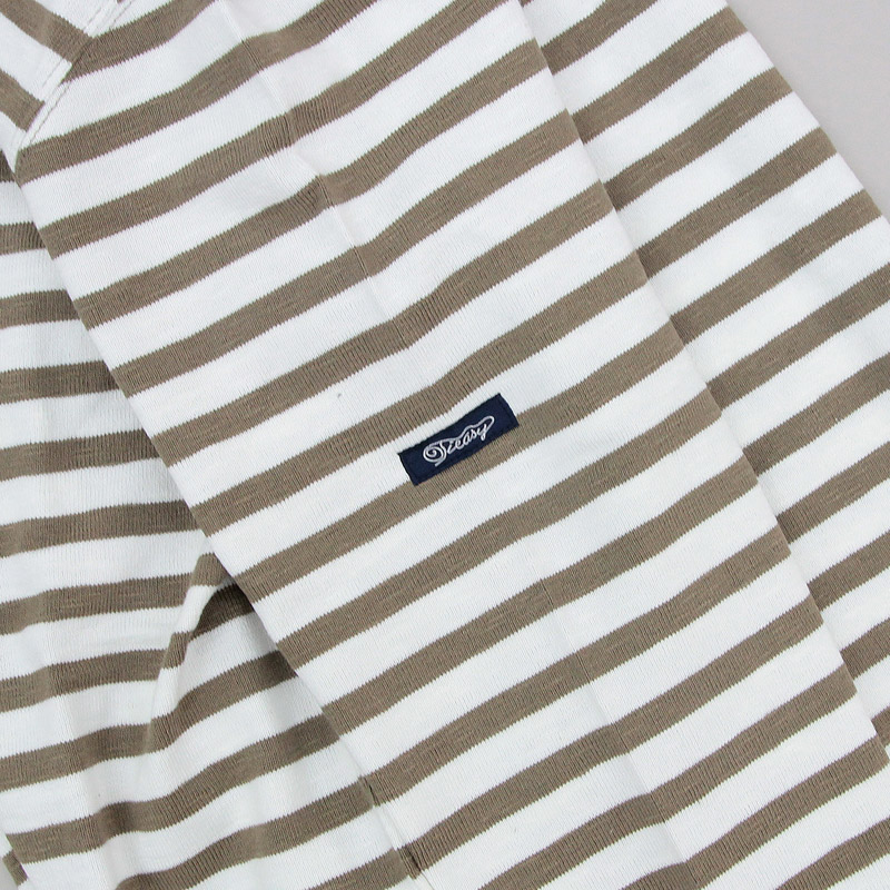 te001bd HDCS BOATNECK BORDER BASQUE SHIRT WHITE MOCA