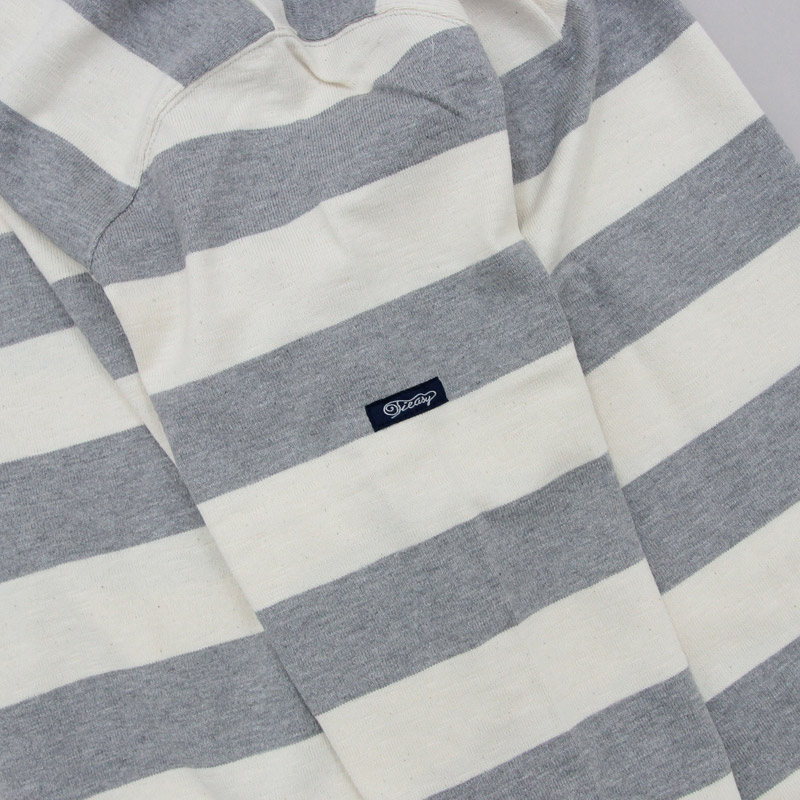 te001bd-w HDCS BOATNECK WIDE BORDER BASQUE SHIRT NATURAL MIXGREY